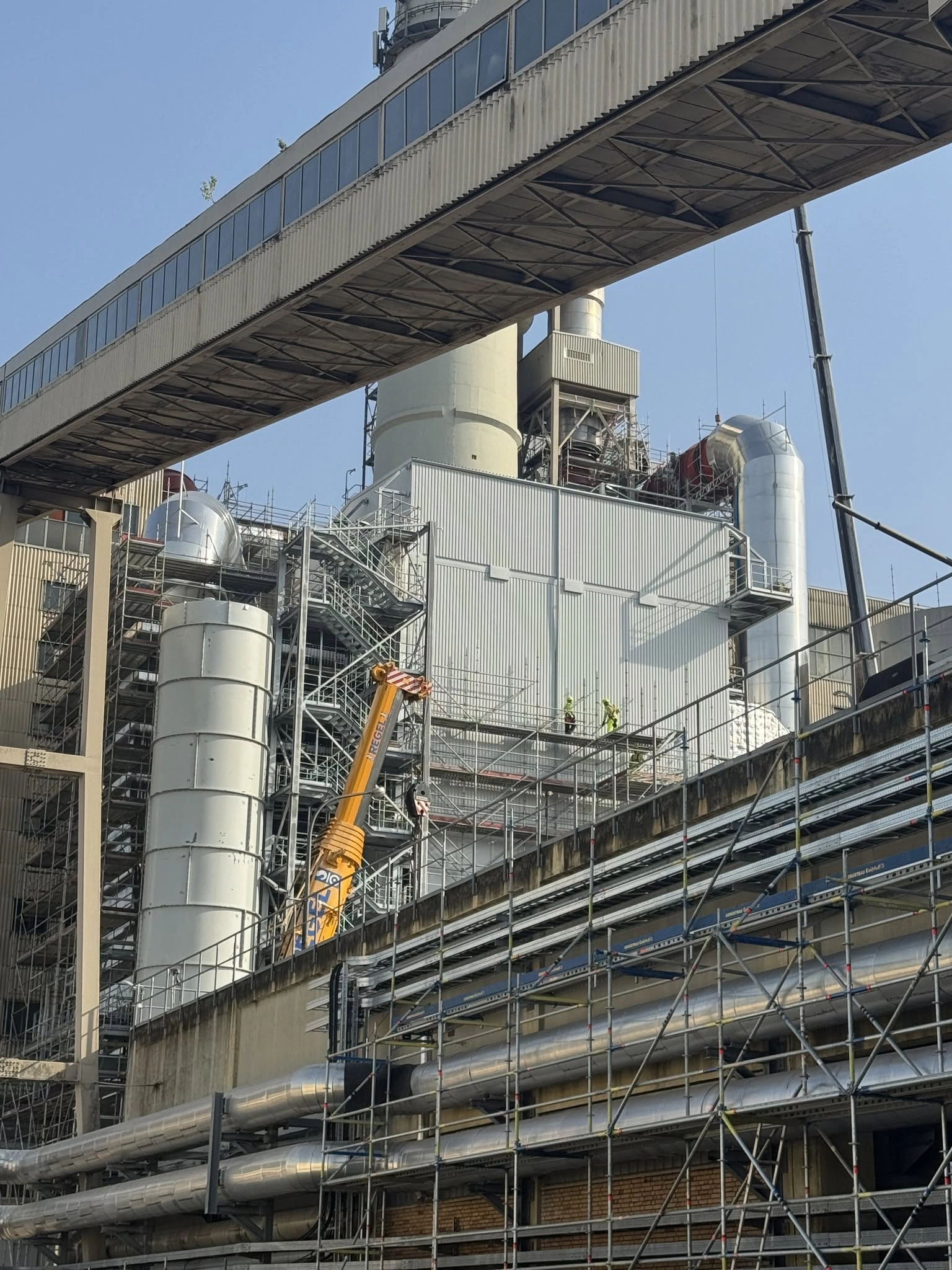 Germany. Kassel BHE. Air Duct and Equipment Insulation Works with Scaffolding Installation
